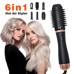 Multifunctional six-in-one automatic curling iron straightener, hair straightener, hair dryer, hair comb, hot air comb, cross-border