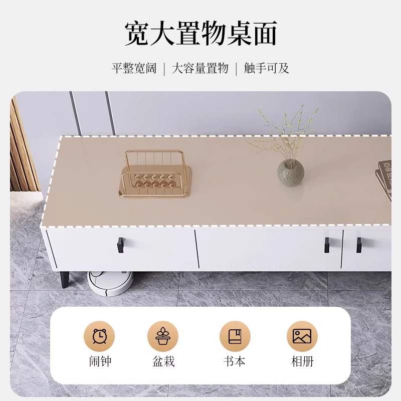 Gabinete de televisión moderno y simple tipo de casa pequeña 2024 nuevo tipo de sala de estar almacenamiento de almacenamiento en el suelo doméstico gabinete de televisión integrado