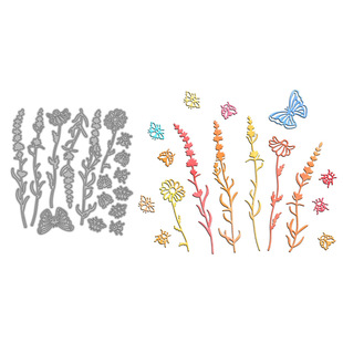 Cross-Border Exclusive Original Cutting Die for Journal Decoration with Plant and Butterfly Patterns, Handmade Paper Art Embossing Carbon Steel Die