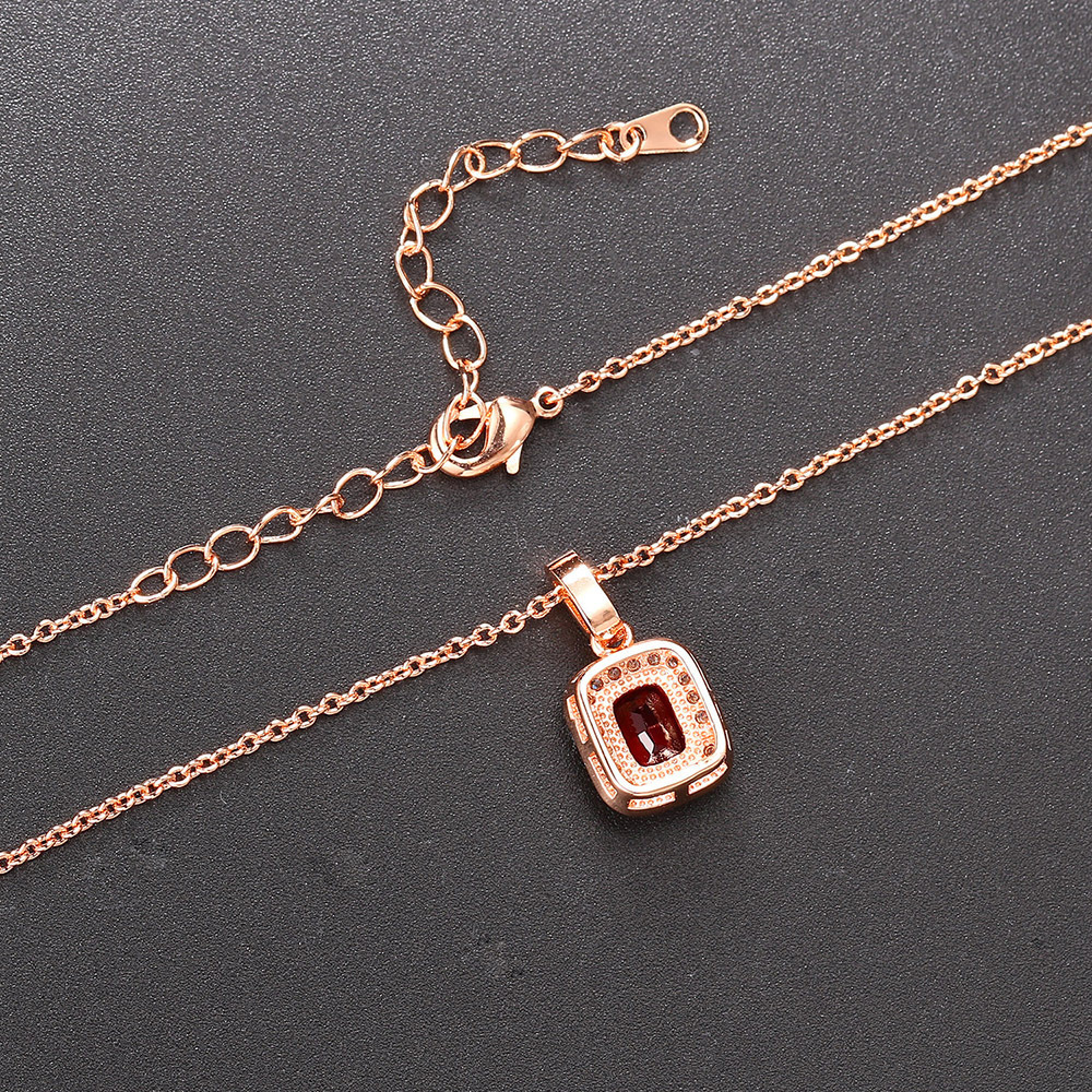 Fashion Square Copper Inlay Zircon Womenu0027S Bracelets Earrings Necklace 3 Piece Set