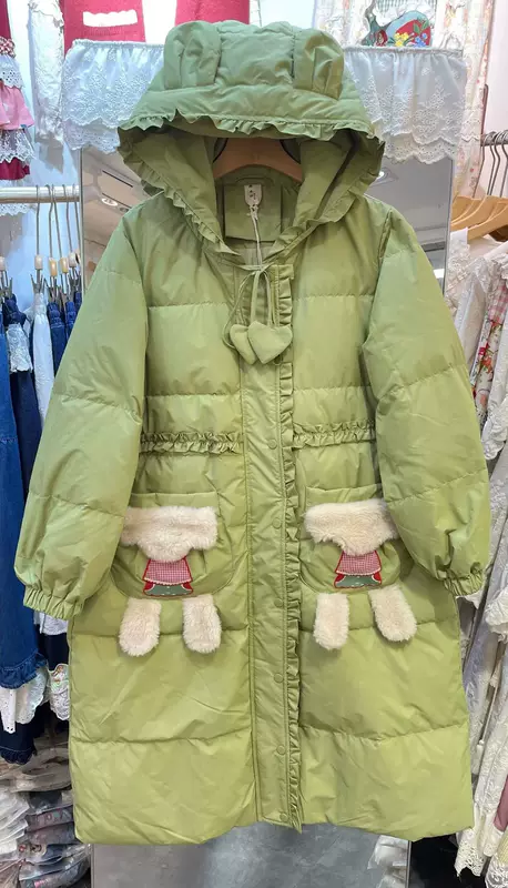 Winter cute hoody with hood, down jacket, oversize
