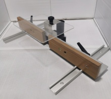 迷你简易机木工工作台雕刻机配件倒装台面集尘靠山台锯靠尺限位定