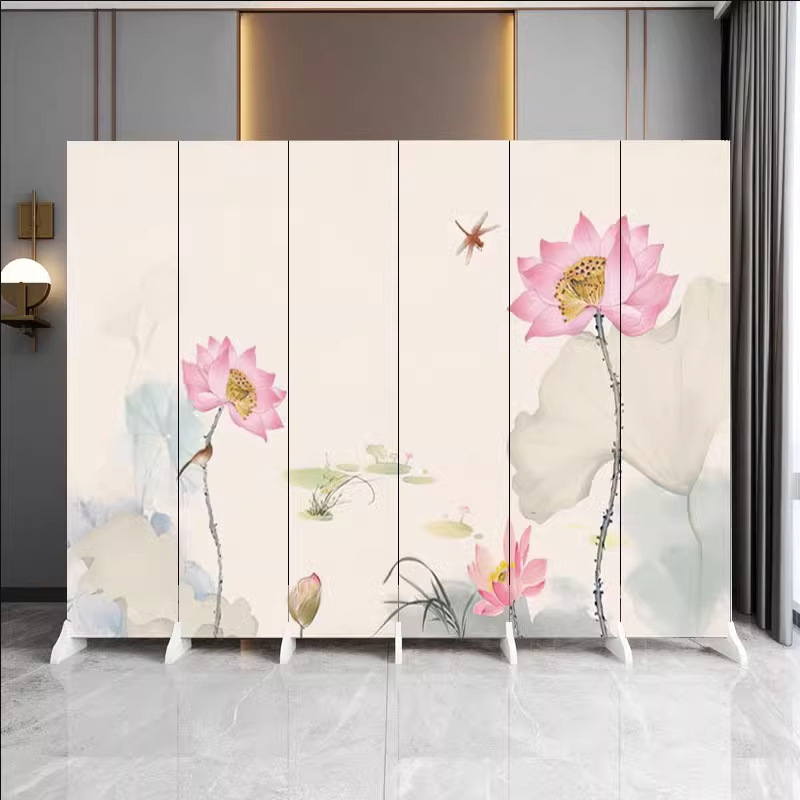 Chinese Lotus Screen Partition Living Room Entrance Hotel Restaurant Office Tea Room Partition Screen Facing the Door