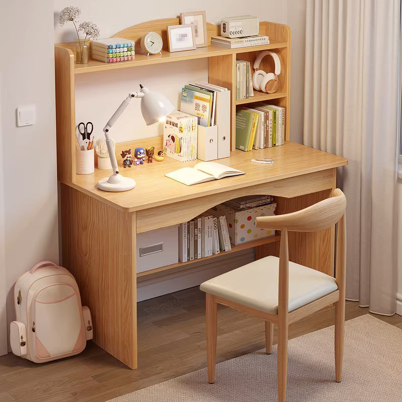 Desk bookshelf integrated table and chair suit simple computer desk desktop home bedroom student learning writing small table Desk bookshelf integrated table and chair suit simple computer desk desktop home bedroom student learning writing small table