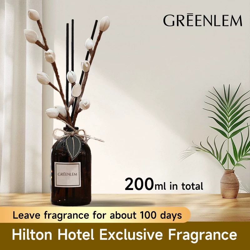 Hilton Hotel Exclusive Best-Selling Flameless Aromatherapy Large Capacity Reed Diffuser for Bedroom and Home Use Essential Oil