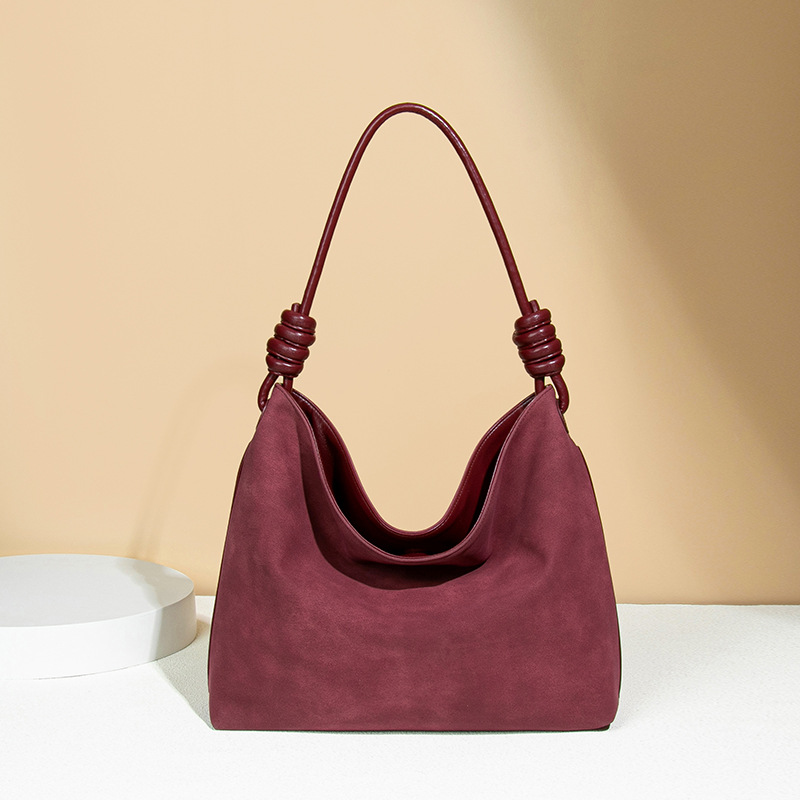 New Korean Style Women's Autumn/Winter Retro Faux Suede Tote Bag Luxury Casual Large Capacity Shoulder Bag - Thumbnail 2