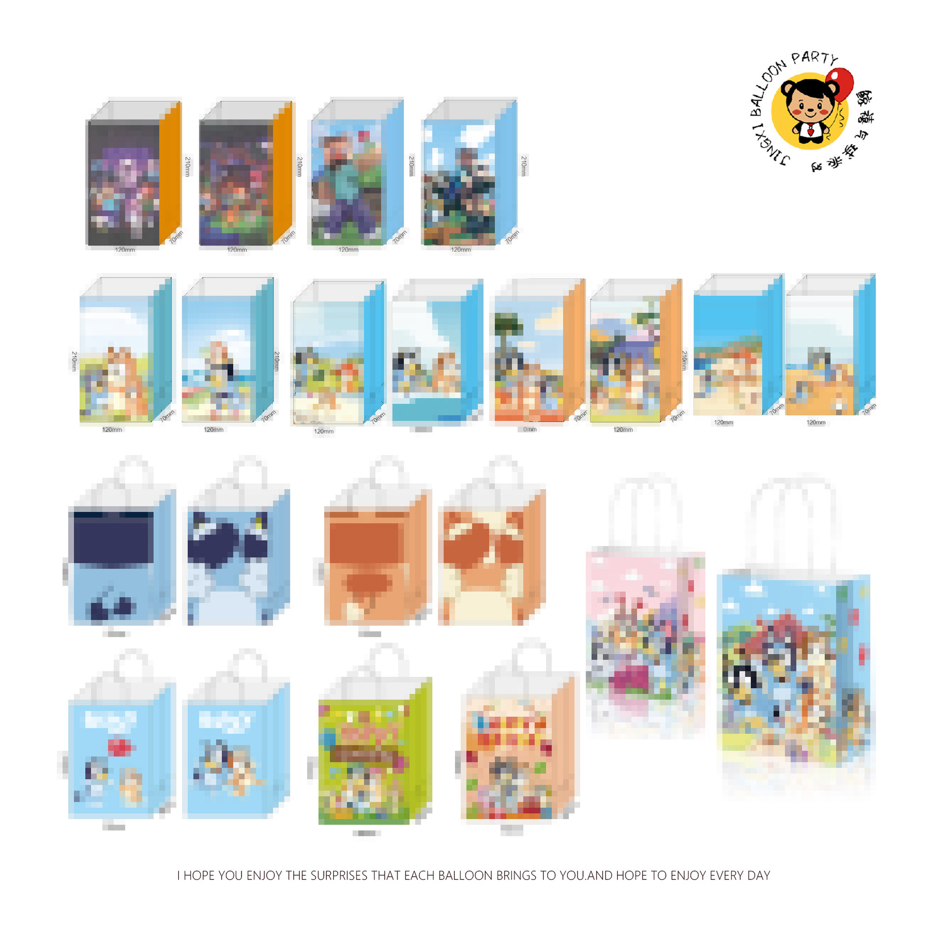 爆款亚马逊蓝色狗狗纸袋布鲁伊狗狗礼品袋子 聚会派对卡通纸袋