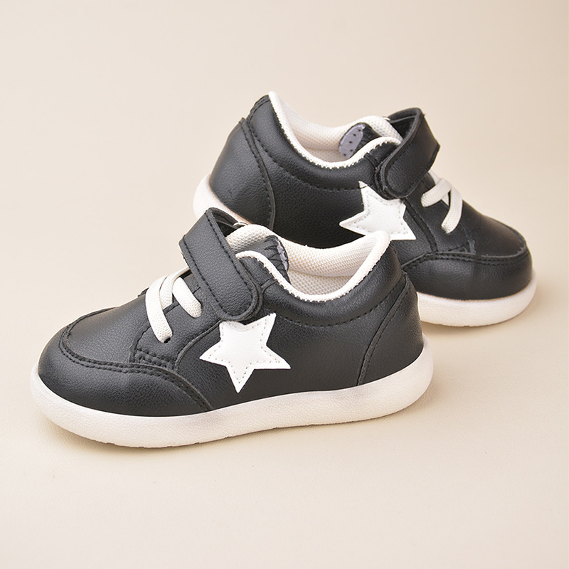 Fashion Four Seasons in stock Velcro Children's Board Shoes Casual Cute Stars Injection Molded Soft Sole Children's Single Shoes