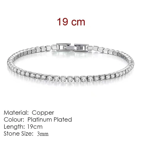 HB268 3mm diamond bracelet (white gold) [19cm]