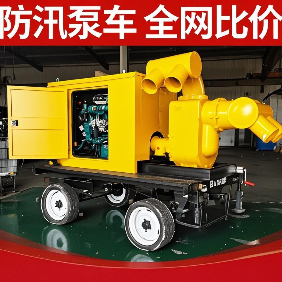 柴油机水泵机组电启动500立方抢险排涝移动防汛泵车自吸抽水机
