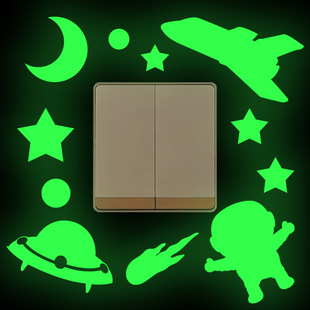 Cross-border luminous astronaut star switch sticker luminous children's room living room decoration self-adhesive creative sticker