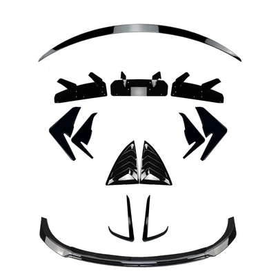 Big Surrounded Y Front Lip, Front Wind - body-parts-p-version-rear-wing-piano-black-2019