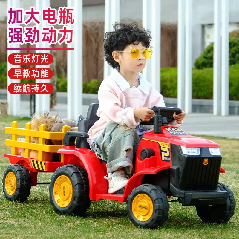 Simulación transfronteriza niño de 1 - 6 años de edad puede sentarse juguete de tamaño grande control remoto con cucharón tractor eléctrico coche de juguete para niños image 5