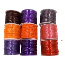 亚马逊热销透明彩色葱粉塑料线 玻璃丝  DIY塑料扁绳 PVC编织扁线