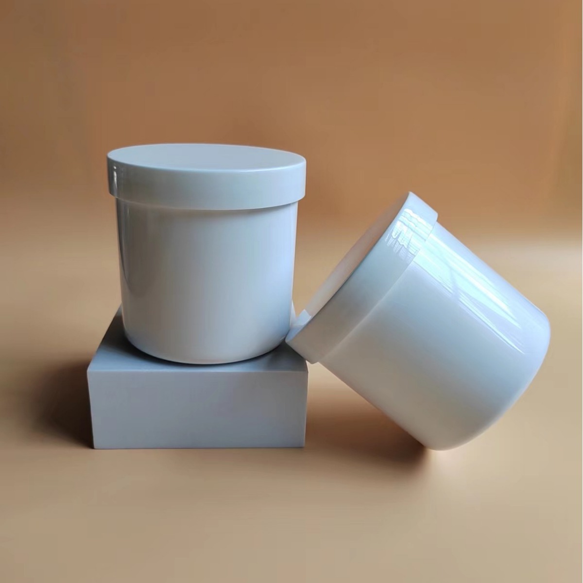 89牙380ml塑料瓶广口瓶发膜罐发蜡发泥定型啫喱化妆品分装瓶带盖