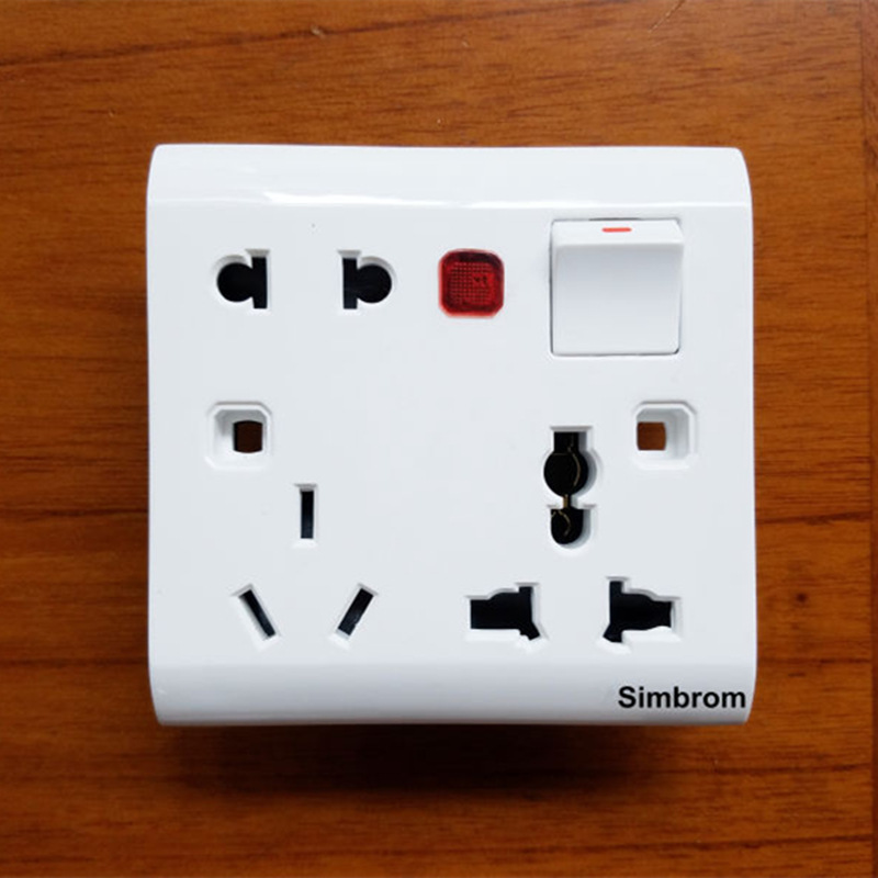 JN家居装修高档酒店多用万能插座套餐开关家用八孔插座面板多孔