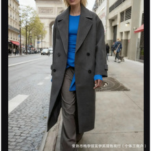 跨境女装2025秋冬新款时尚百搭休闲简约宽松柔软大衣外套3046298