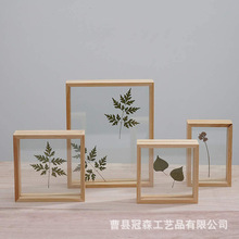 簡約木制洗照片做成相框擺台6寸8相冊標本框壓花透明雙面玻璃像框