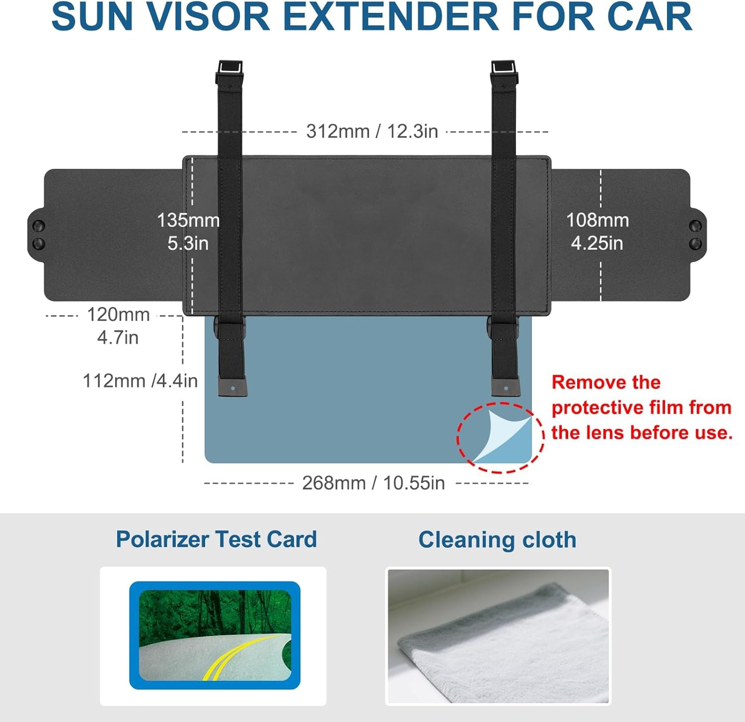 Cross-Border Hot-Selling Retractable Car Sunshade, Adjustable Sun Visor, Anti-Glare Sun Shield, Three-Sided Light-Blocking Sunshade
