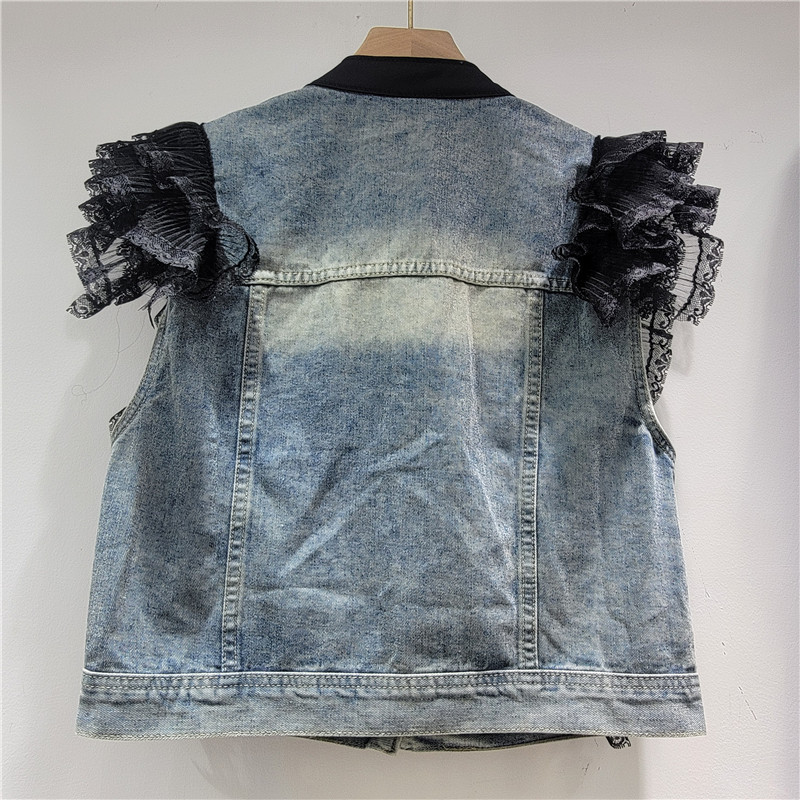 Sense of Design Heavy Industry Diamond Encaje Chaleco de costura Chaleco Mujer 2025 Verano Nuevo estilo Chaqueta suelta sin mangas image 2