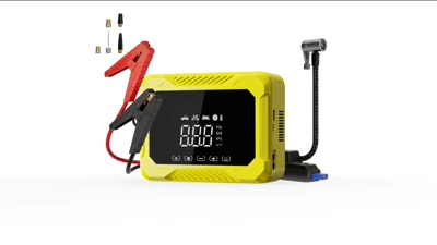 New cross-border car and electric vehicle tire inflator, emergency power supply, intelligent car-mounted power bank and inflator all-in-one device (Hava nasosu) - l9-yellow-power-assist-inflation-lighting