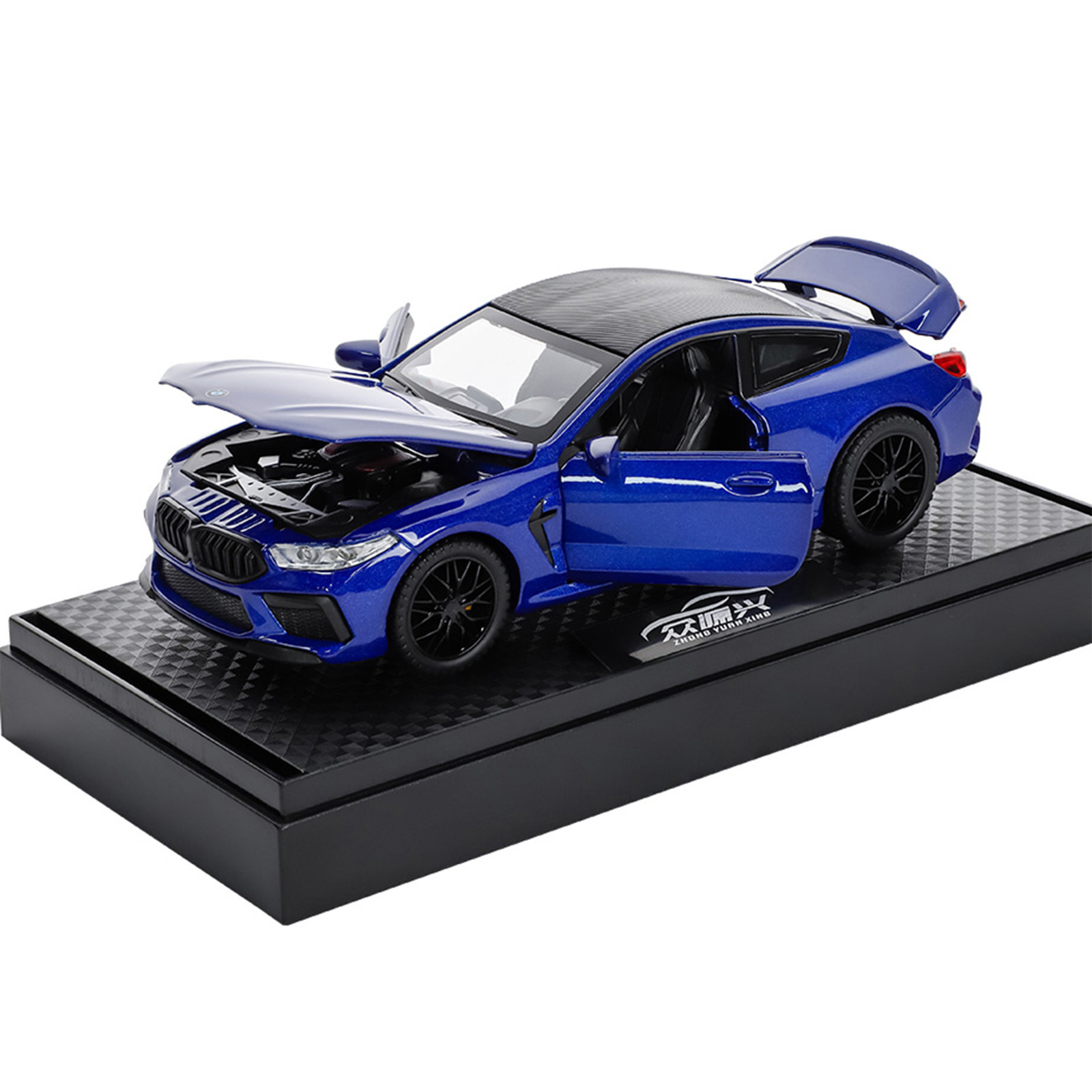 Zhongyuanxing 1:32 acrílico cubierta de polvo aleación modelo coche deportivo Tire hacia atrás el sonido y la luz juguete decoración transmisión en vivo recomendar