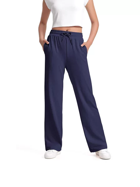 Amazon 2025 New Children's Wide-Leg Sweatpants Loose Fit Drawstring Long Pants Elastic with Pockets Joggers