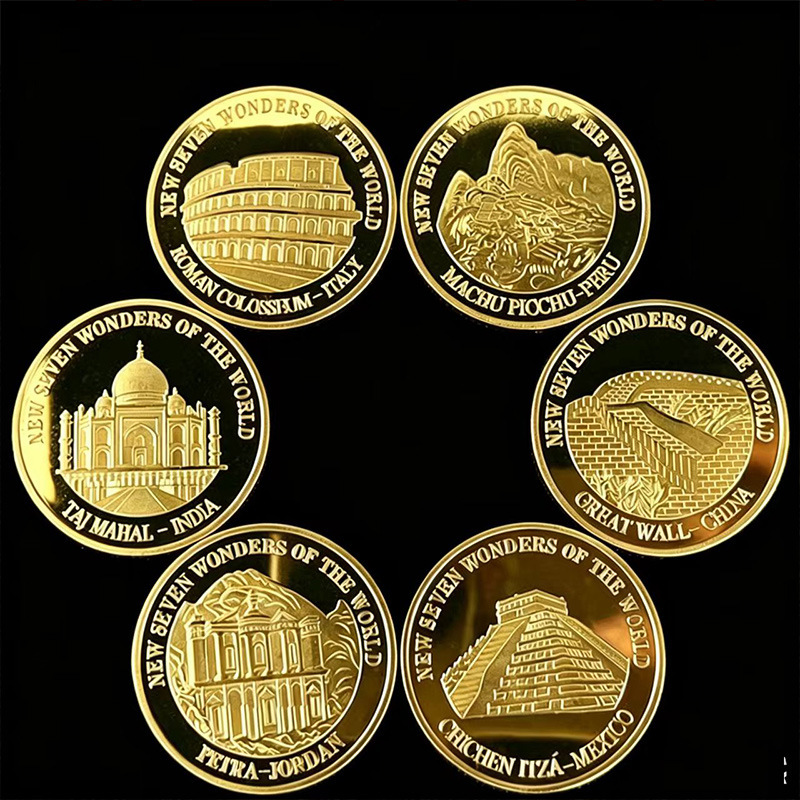 Manufacturer Customizes the World's Seven Wonders Architectural Commemorative Coins, Taj Mahal Pyramid, and Great Wall of China Commemorative Medals