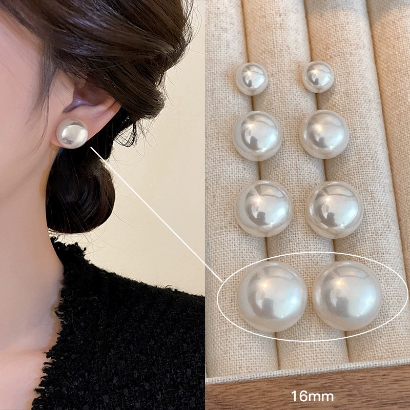 Earrings from pearl, small design ear clips