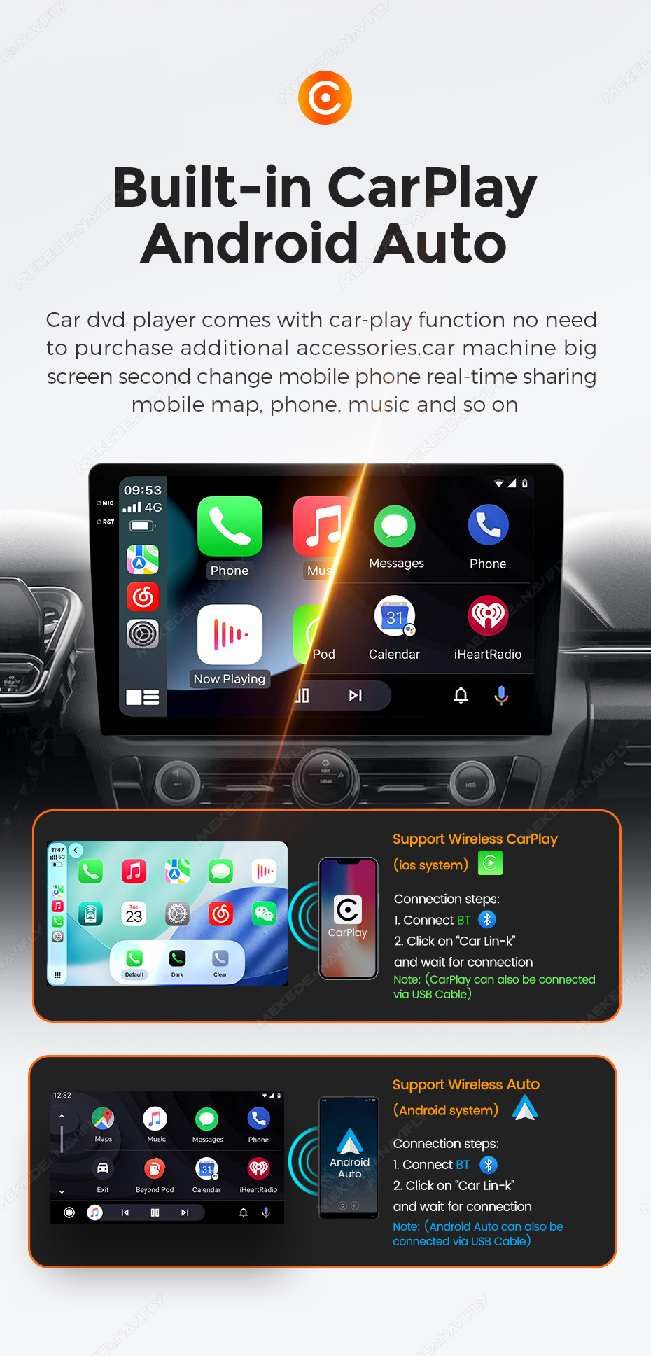 Fangyitong 7865 Android Hd Large Screen 9inch / 10inch Host Dvd Navigation Player Universal Car Device