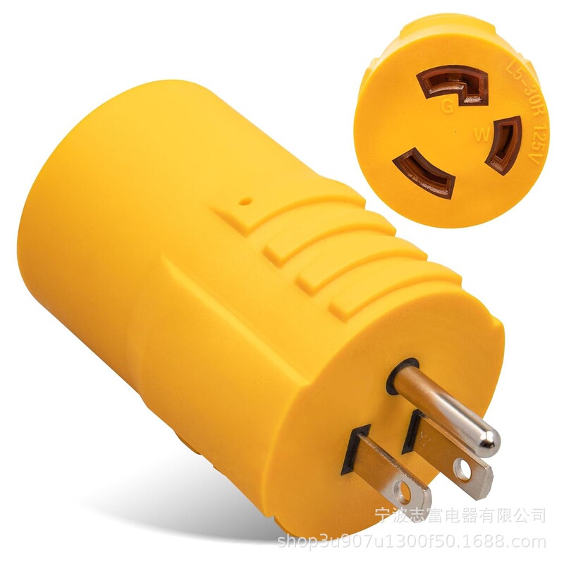 Generator transfer switch adapter compatible with NEMA5-15P to 14-30R household generator twist lock 30Amp