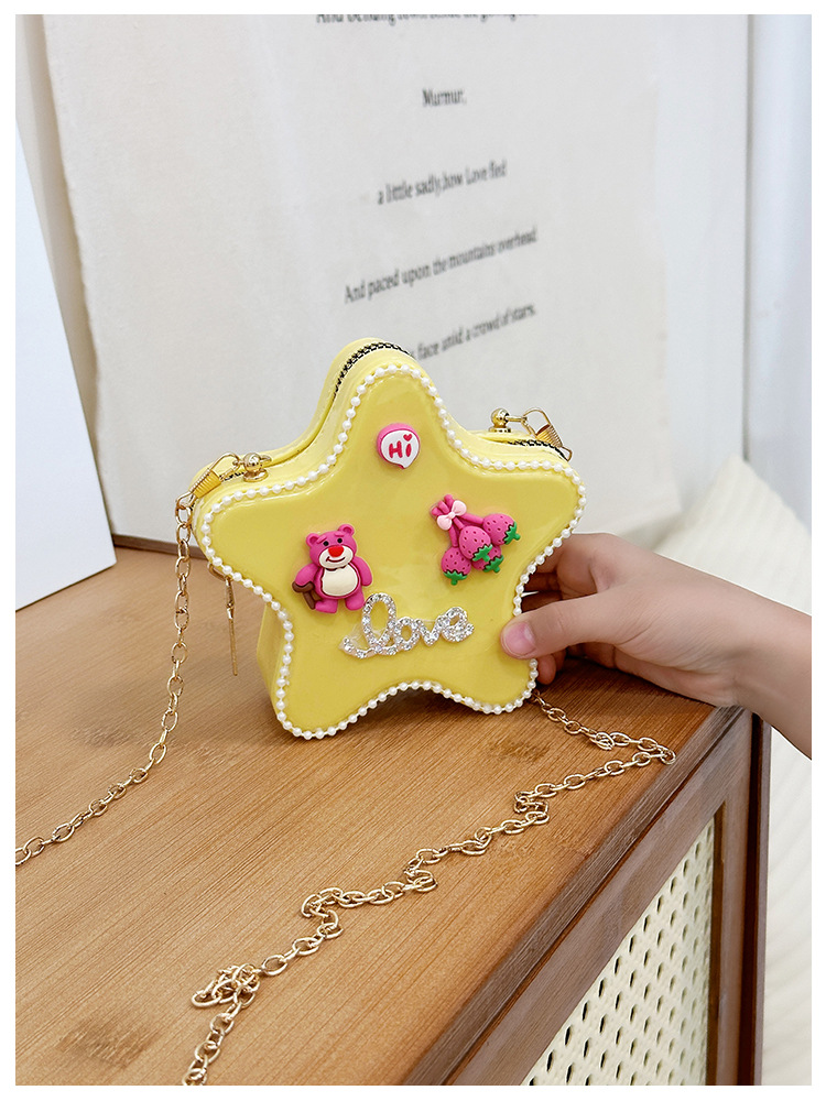 120g Weight Zipper Closure Type Single Shoulder Strap Strap Type Crossbody Bag Bags Type Casual, Holiday Occasion PVC Material Mermaid, Bow Knot Pattern All Seasons Season Kid'S Gender Cute Style Pentagram Shape Kid'S PVC Mermaid Bow Knot Cute Pentagram Zipper Crossbody Bag 19