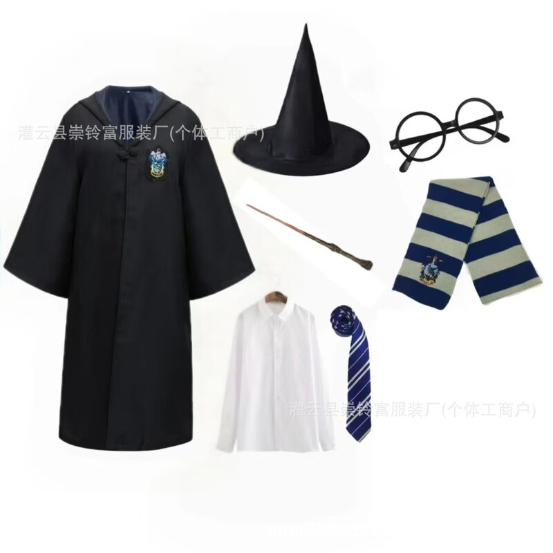 哈利波特同款cos服树脂法杖连帽长袍披风服装儿童万圣节表演服|undefined