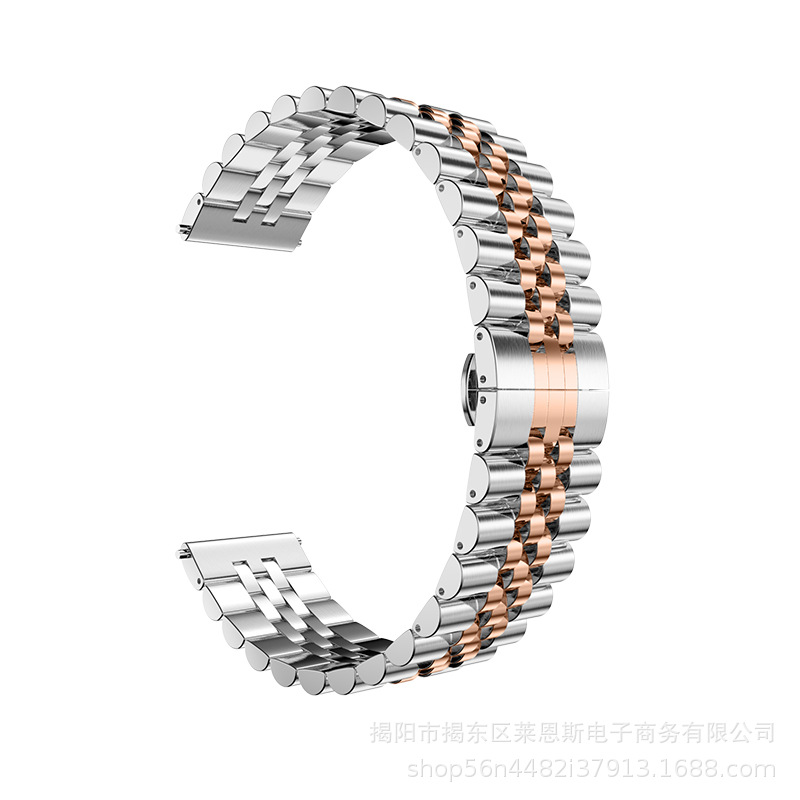 Adecuado para applewatch Apple Correa nuevo trabajo vaca anillo cinco cuentas de acero inoxidable metal Samsung Huawei