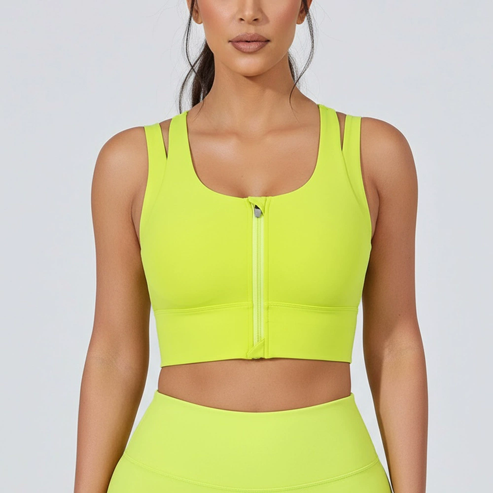 Большой размер передняя молния спортивное нижнее белье женский цельный нагрудный коврик фитнес бег мода йога бюстгальтер красоты задняя часть жилет