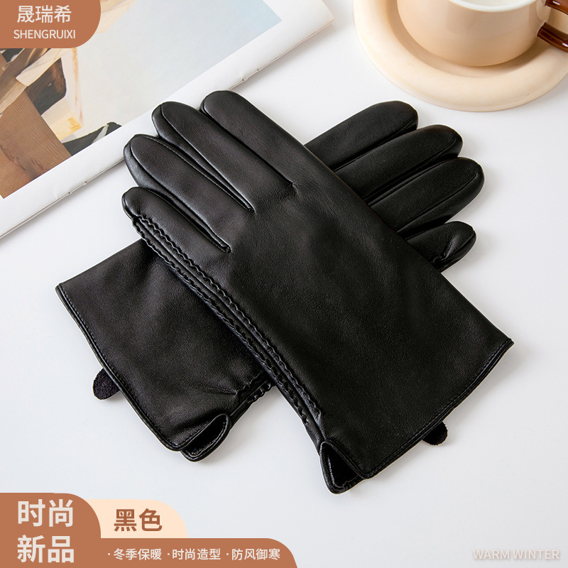 男士德绒手套防风保暖触屏手套开车骑行冬季保暖加厚加绒手套|undefined