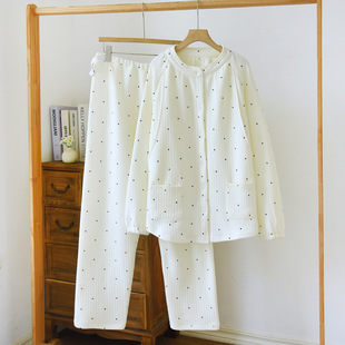 Maternity Wear for Spring, Autumn, and Winter: Air Cotton with Fleece Lining, Thickened Nursing Pajamas, Combed Cotton Postpartum Nursing Set