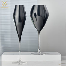 黑色白色喷色高脚杯高脚杯红酒杯香槟杯创意家用高颜值葡萄酒杯