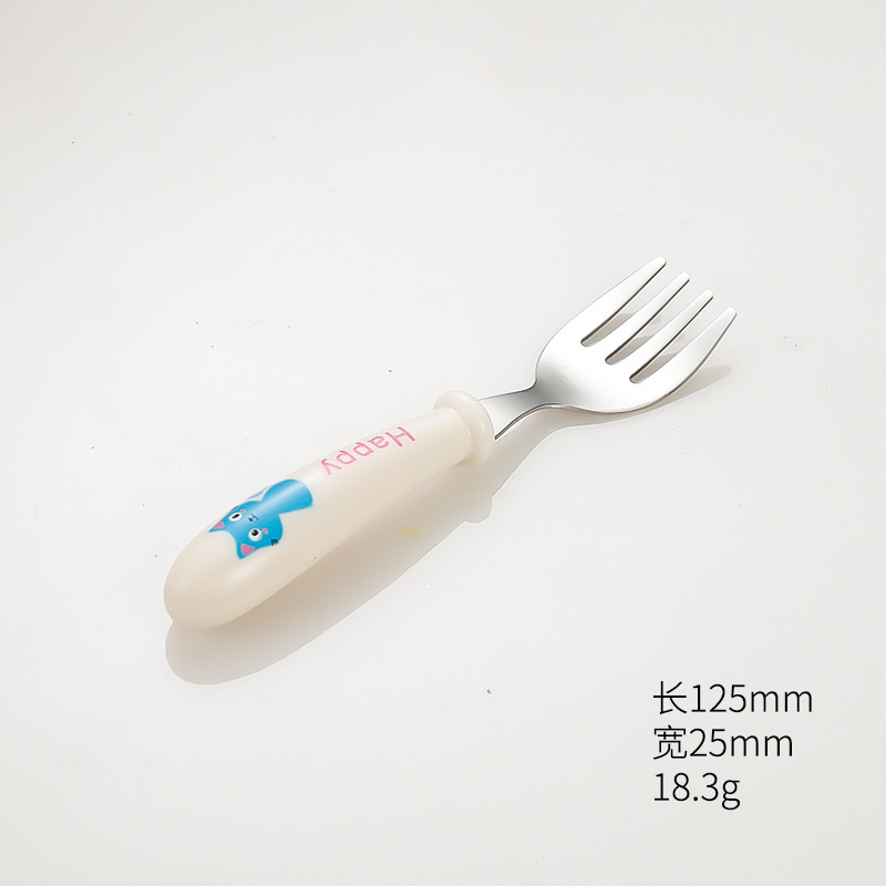 트럼펫 만화 - 흰 고양이 포크
