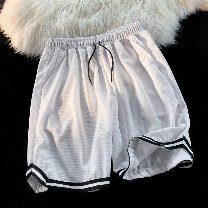 American basketball shorts men's summer ice silk quick-drying mesh sports shorts fashion brand High Street retro casual pants