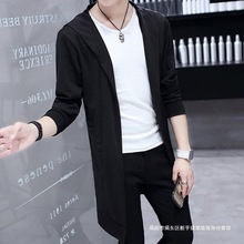 中长款休闲风衣男士春秋韩版潮男上衣服修身学生帅气披风男士外套