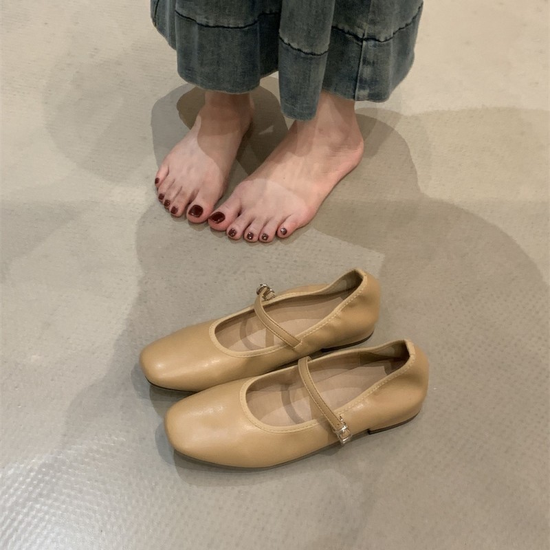 晚风复古平底玛丽珍单鞋女2025新款秋季法式配裙子温柔软底芭蕾鞋|undefined