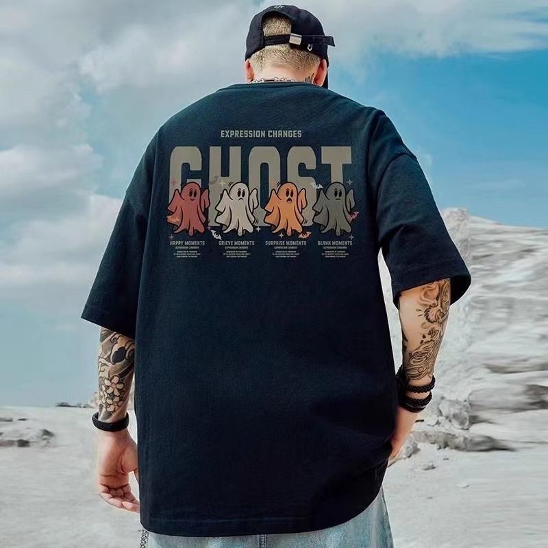 American-style Summer Short-sleeved Men's Retro Plus Size T-shirt Fat Man Loose Plus Fat Five-sleeved Couple's T-shirt 8XL