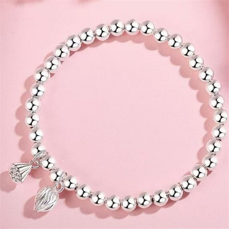 Two Shihuan Lotus Seed Lotus Canopy Miao Silver Bracelet Imitation Silver Beads Bracelet Alloy Bracelet Beads Men's and Women's Bracelet