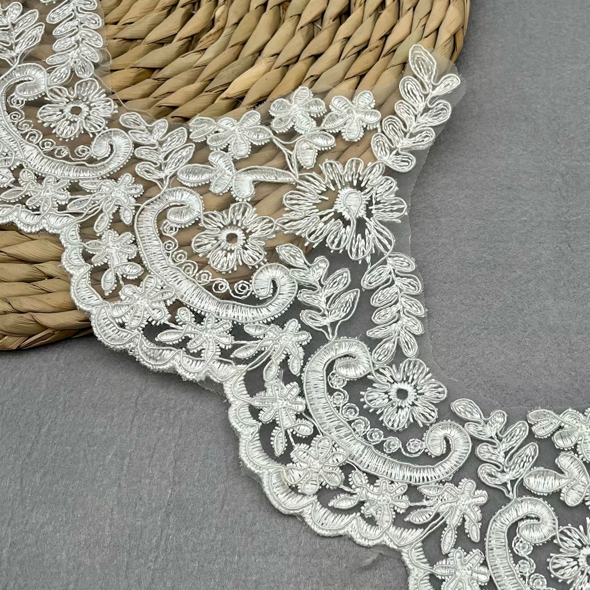 车骨蕾丝骨绳欧根纱刺绣花边 婚纱礼服童装演出服窗帘软装辅料