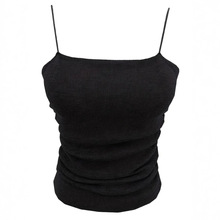 夏季2025年新款女士褶皱吊带小背心辣妹欧美性感时尚百搭时尚性感