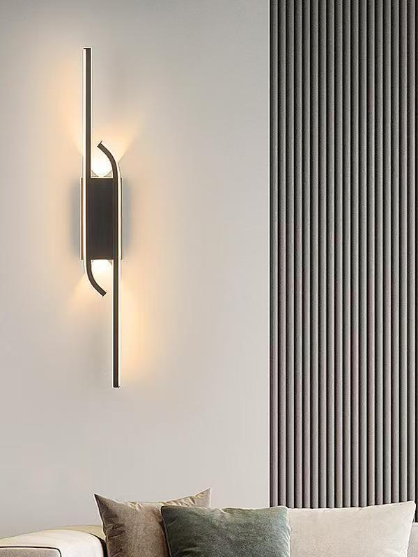 Moderno LED TV de línea larga simple lámpara de fondo pared lámpara de parrilla luz lujosa pasillo dormitorio sala de estar lámparas Zhongshan