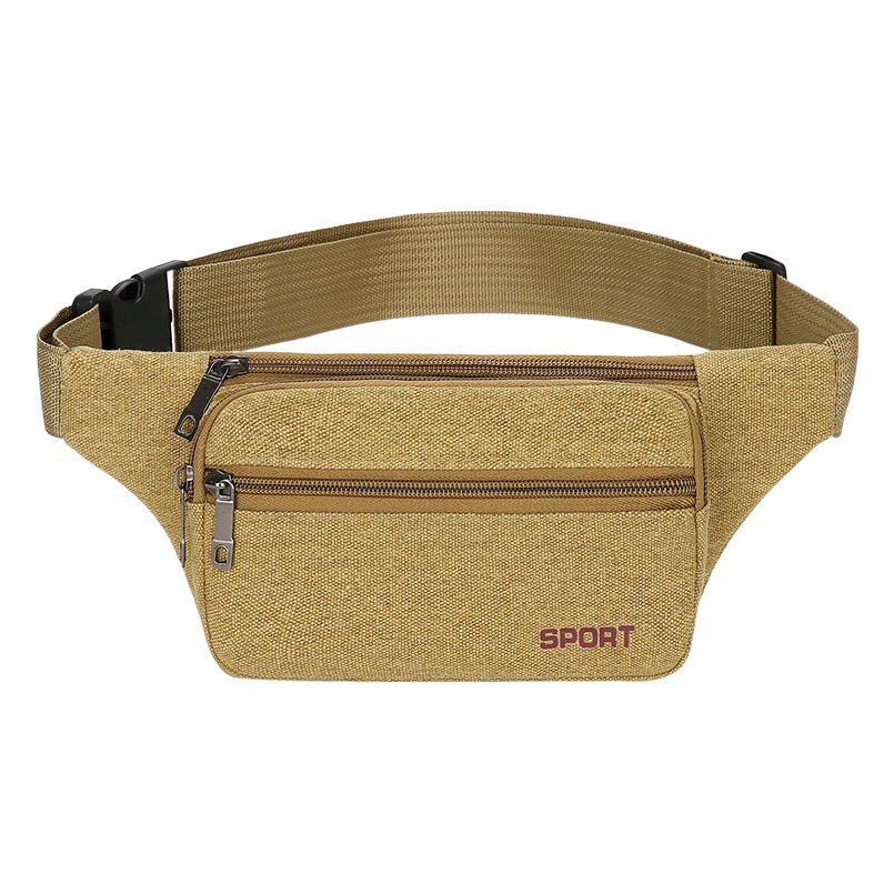 New Sports Men's Retro Canvas Waist Bag Business Bag Crossbody Unisex Chest Mobile Phone Multi-zipper Backpack