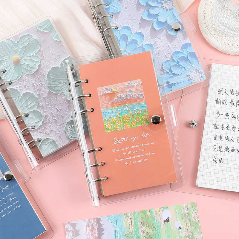 Lovely inseng literatura y arte pintura al óleo hoja de mano libro de contabilidad de alto valor facial exquisita sensación avanzada diario de chicas desmontable