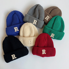 Autumn/Winter Korean Version Boys and Girls Multicolor Alphabet Knitted Baby Hat Warm Cap Children Windproof Ear Protection Knit Hat